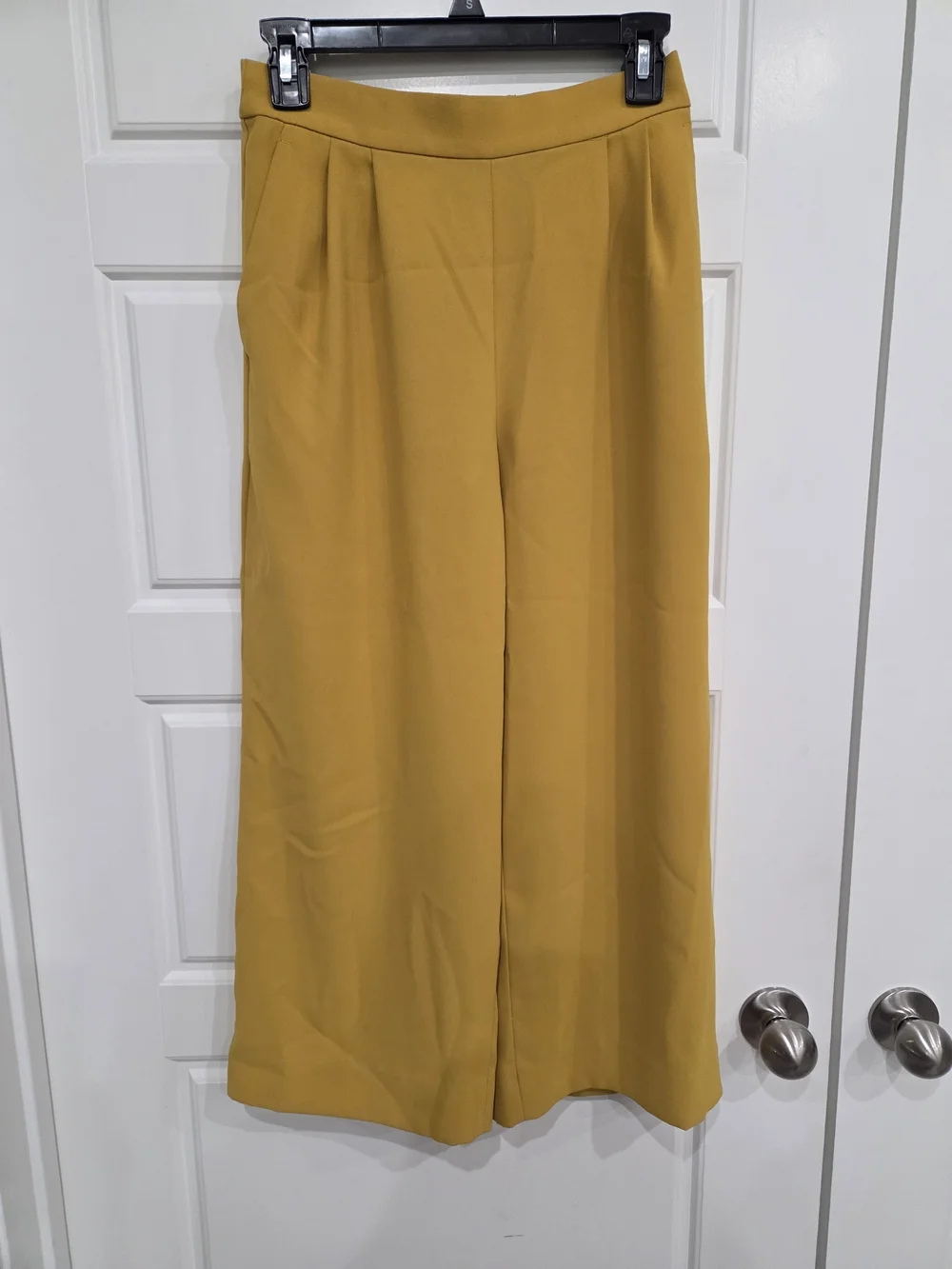 J. Crew Mustard Yellow Wide-Leg Cropped Pants Size Small